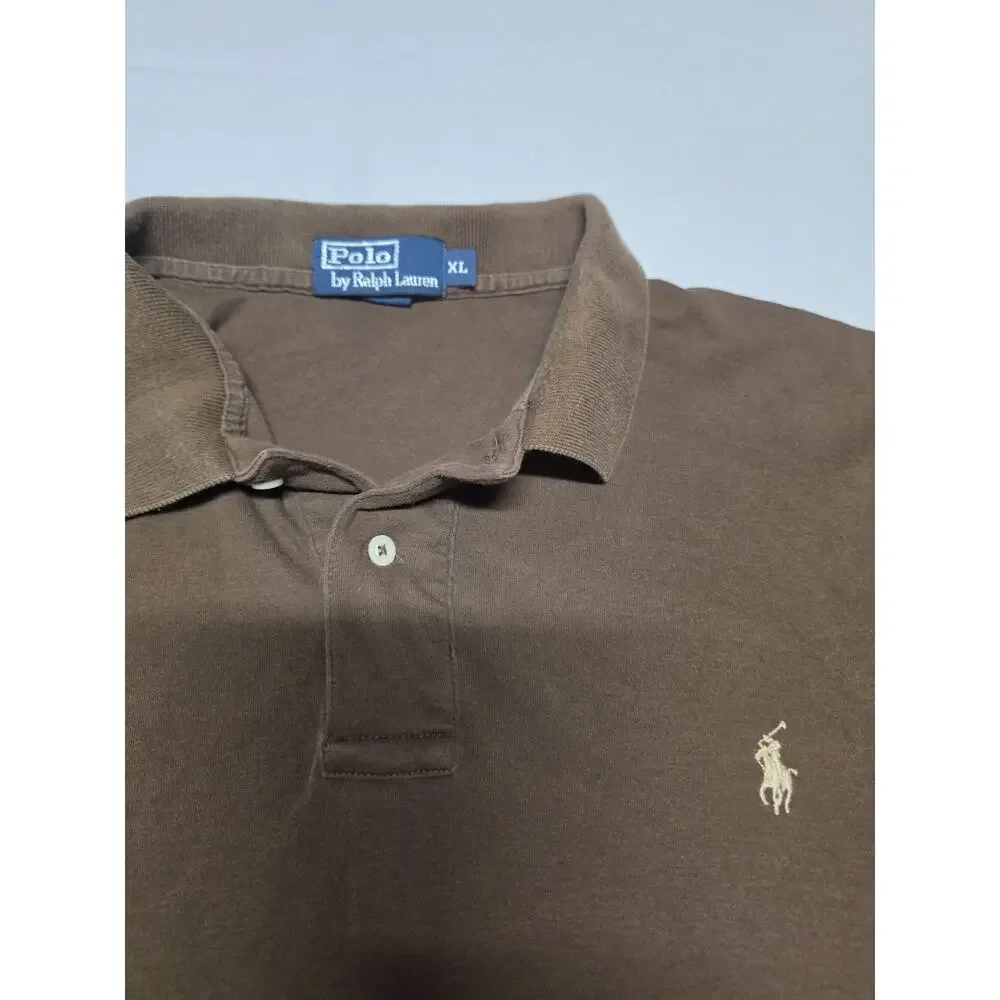 polo ralph lauren polo shirt Brown Mens Size Xl Short Sleeve